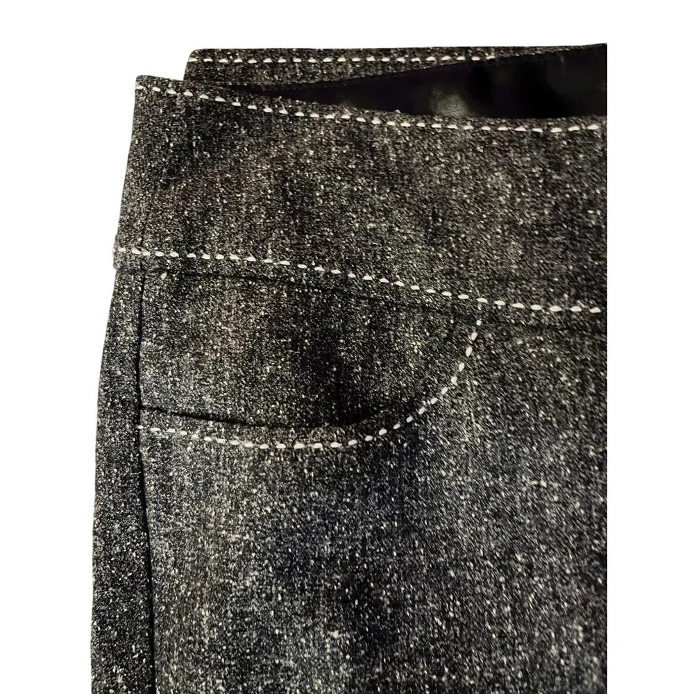 White House Black Market Womens 8 Used Black Gray Tweed Capri Pants - Picture 7 of 14